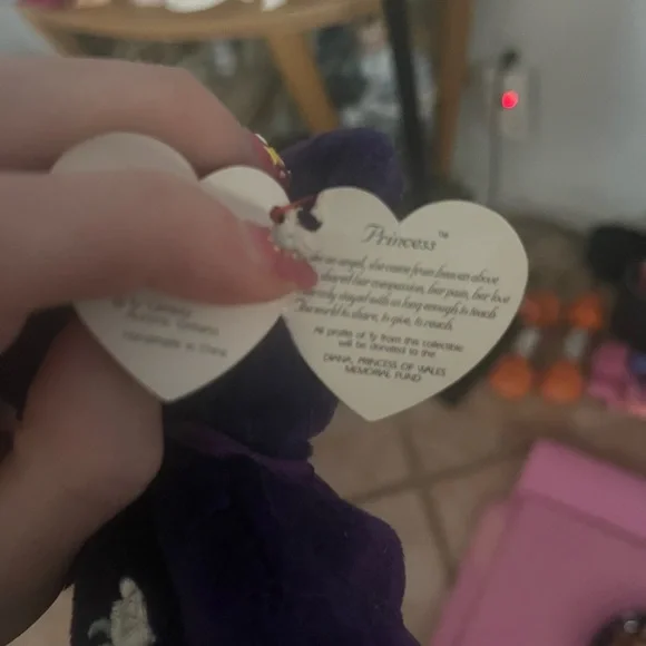 Ty Princess Purple Teddy Bear - Picture 2 of 3